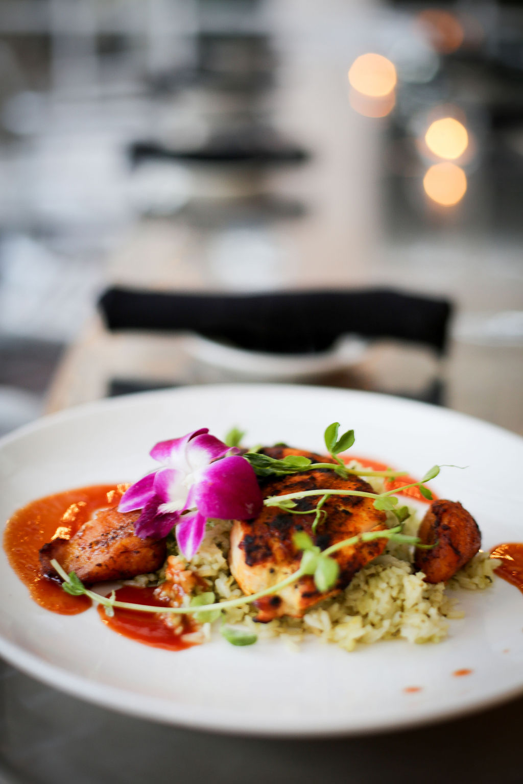 A chicken and rice dish.