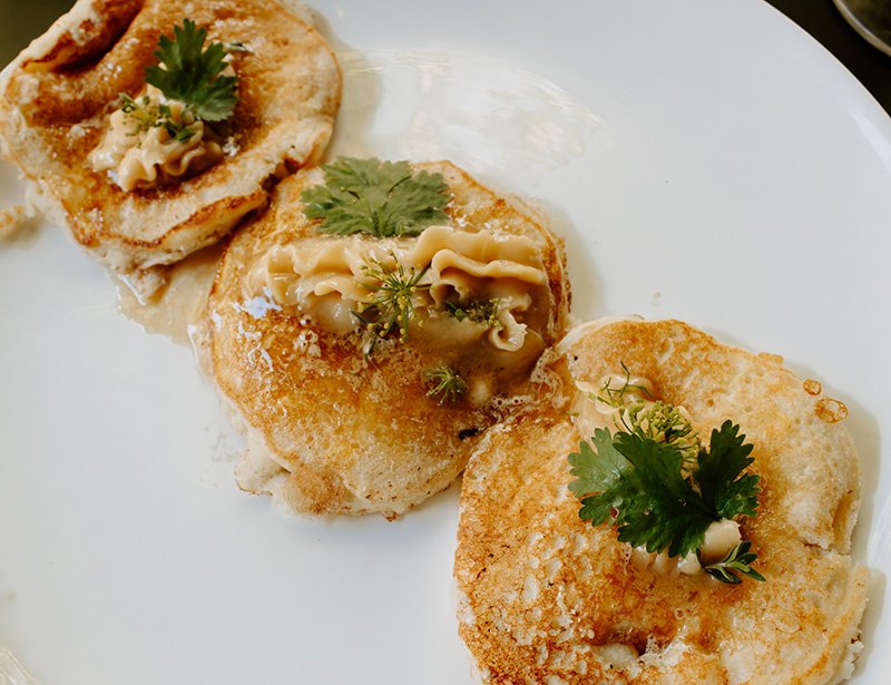 Freshly made hoecakes at CRAVE.