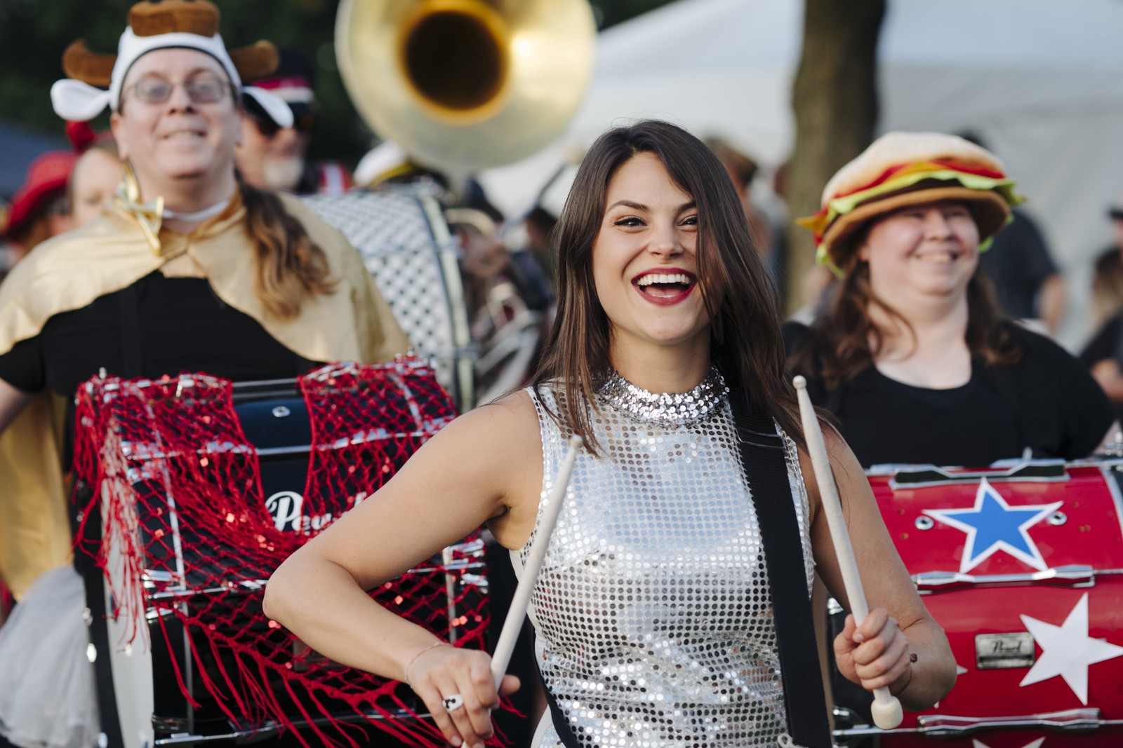 Drummer performing at the festival
